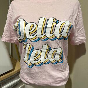 Sorority Delta Zeta Pink T shirt Adult Small